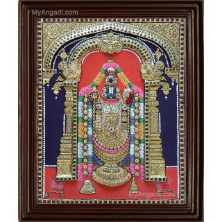 Thirupathi Balaji Double Emboss Tanjore Painting