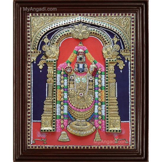 Thirupathi Balaji Double Emboss Tanjore Painting Thirupathi Balaji Double Emboss Tanjore Painting