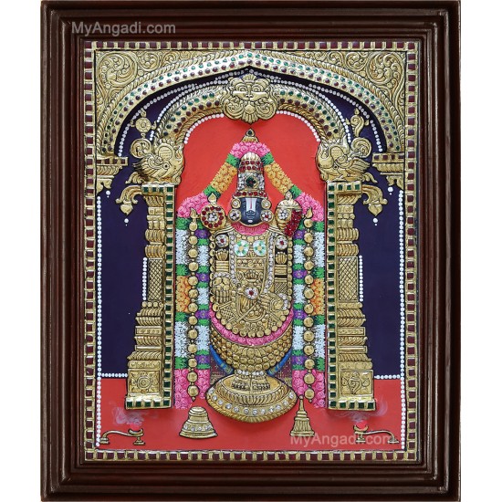 Thirupathi Balaji Double Emboss Tanjore Painting