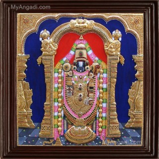 Thirupathi Balaji Double Emboss Tanjore Painting