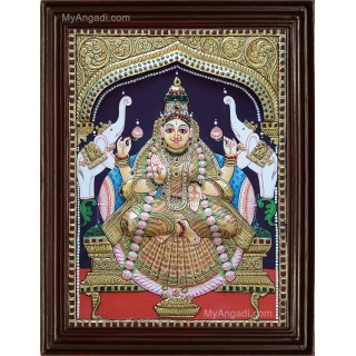 Lakshmi Double Emboss Tanjore Painting