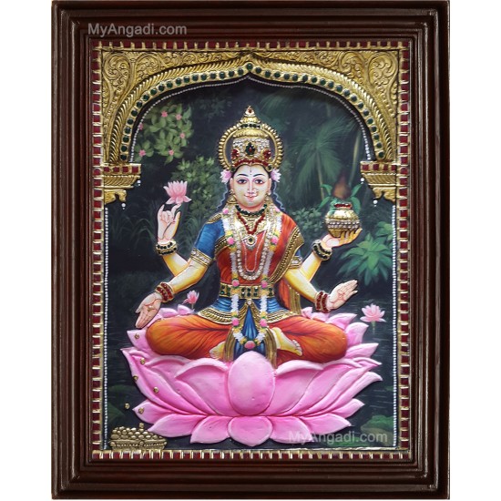 Lakshmi Double Emboss Tanjore Painting