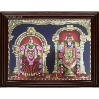 Thirupathi Balaji Padmavathi Amman 3D Tanjore Painting