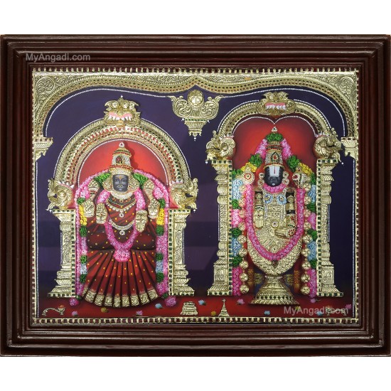 Thirupathi Balaji Padmavathi Amman 3D Tanjore Painting