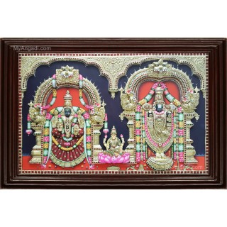 Thirupathi Balaji Padmavathi Amman 3D Tanjore Painting