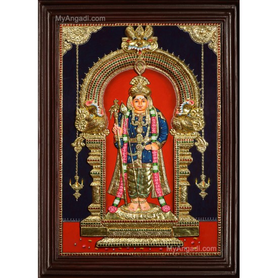 Murugan 3D Tanjore Painting Murugan 3D Tanjore Painting
