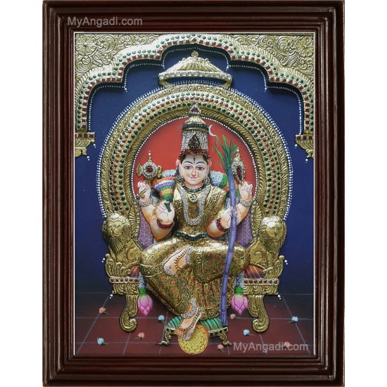 Kamatchi Amman 3D Tanjore Painting