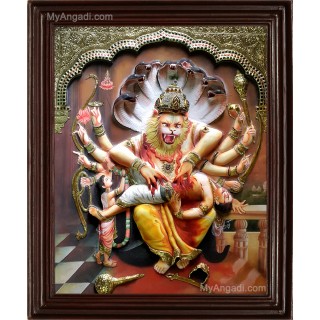 Ukkara Narasimhar 3D Tanjore Painting