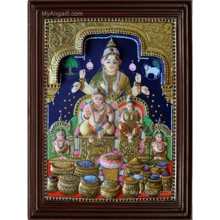 Kubera Lakshmi  3D Tanjore Painting