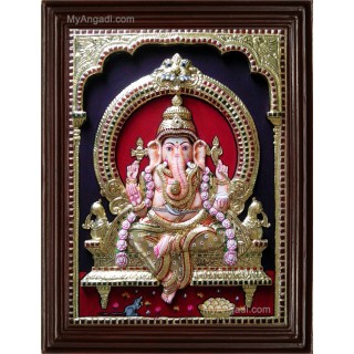 Ganesha 3D Tanjore Painting