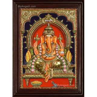 Ganesha 3D Tanjore Painting