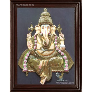 Ganesha 3D Tanjore Painting