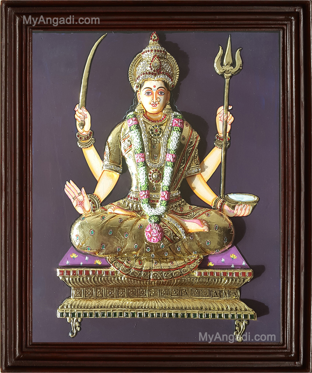 Santhoshi Matha 3D Tanjore Painting