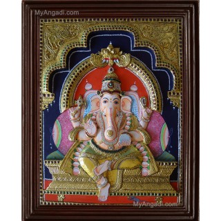 Ganesha 3D Tanjore Painting