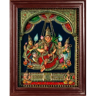 Raja Rajeswari Super Emboss Tanjore Painting