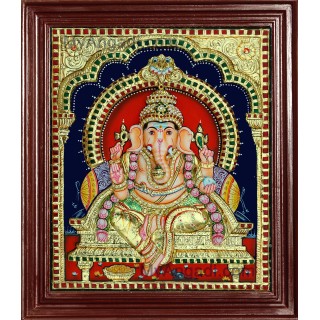 Ganesha Super Emboss Tanjore Painting