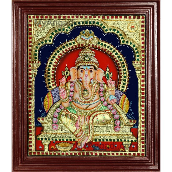 Ganesha Super Emboss Tanjore Painting