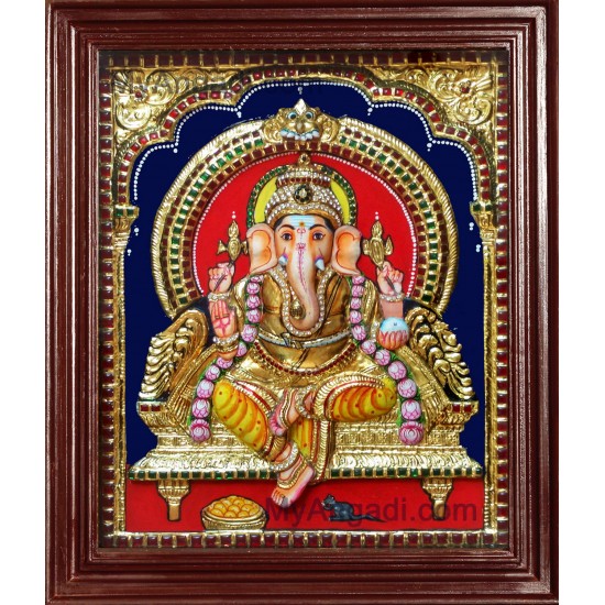 Ganesha Super Emboss Tanjore Painting Ganesha Super Emboss Tanjore Painting