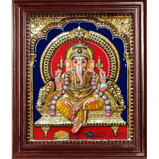 Ganesha Super Emboss Tanjore Painting