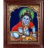 Baby Krishna Super Emboss Tanjore Painting