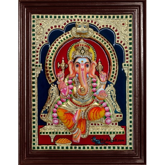 Ganesha Super Emboss Tanjore Painting