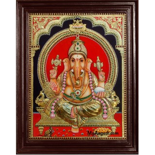 Ganesha Super Emboss Tanjore Painting