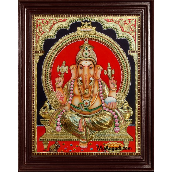 Ganesha Super Emboss Tanjore Painting