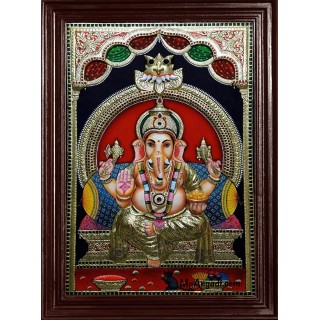 Ganesha Super Emboss Tanjore Painting
