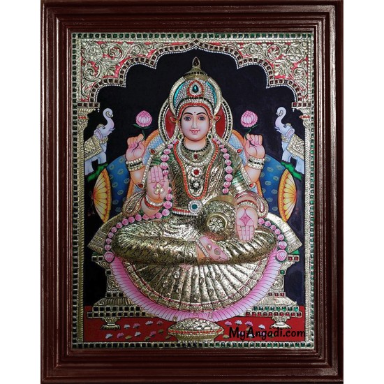 Gaja Lakshmi Super Emboss Tanjore Painting