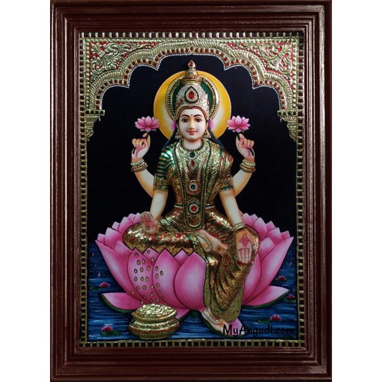 Dhana Lakshmi Super Emboss Tanjore Painting Dhana Lakshmi Super Emboss Tanjore Painting