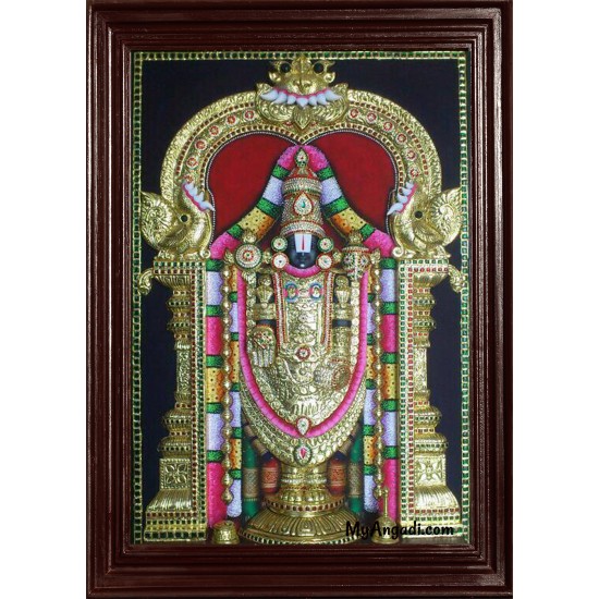 Thirupathi Balaji Super Emboss Tanjore Painting