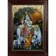 Krishna with Flute and Cow Tanjore Painting