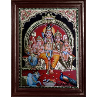 Shiva Durbar Super Emboss Tanjore Painting