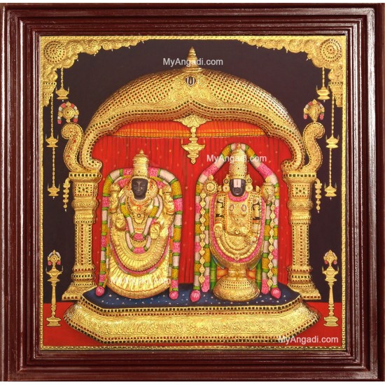 Balaji Padmavati Thayar Super Emboss 3D Tanjore Painting