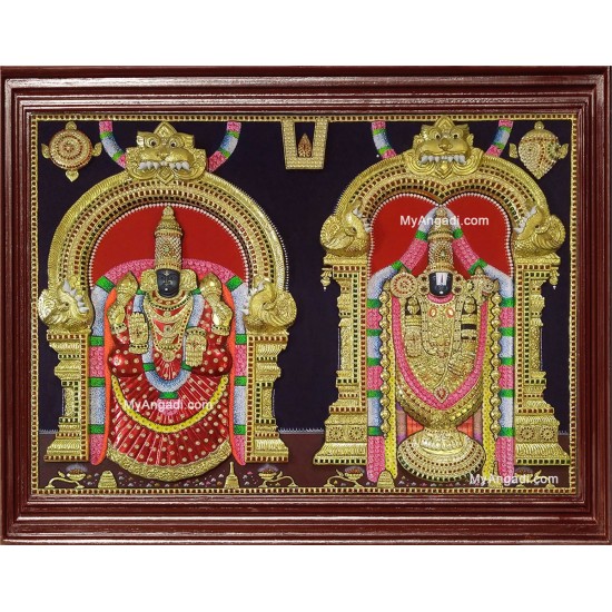 Balaji Padmavati Thaayar Super Emboss 3D Tanjore Painting Balaji Padmavati Thaayar Super Emboss 3D Tanjore Painting
