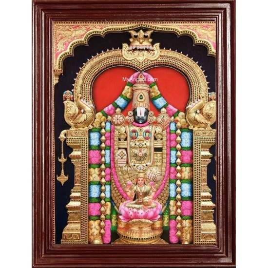3D Tirupathi Balaji Lakshmi Tanjore Painting 3D Tirupathi Balaji Lakshmi Tanjore Painting