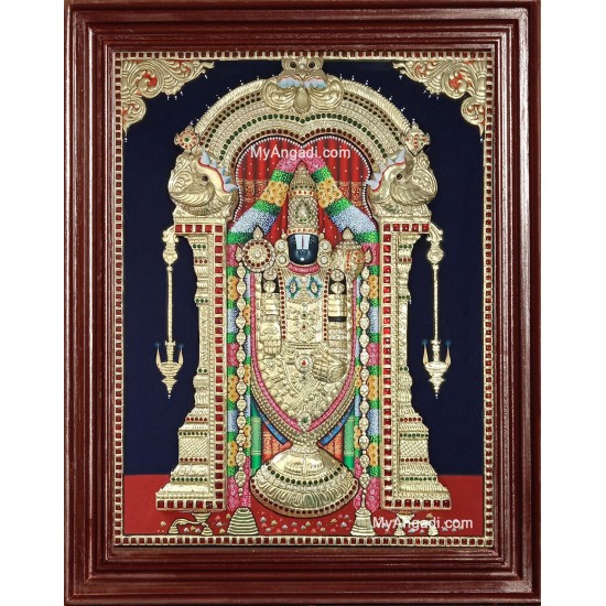 3D Tirupathi Balaji Tanjore Painting