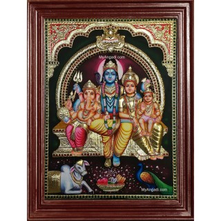 3D Shiva Durbar Tanjore Painting