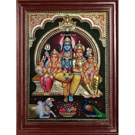 3D Shiva Durbar Tanjore Painting
