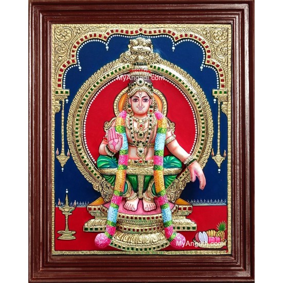 3D Iyyappan Tanjore Painting 3D Iyyappan Tanjore Painting