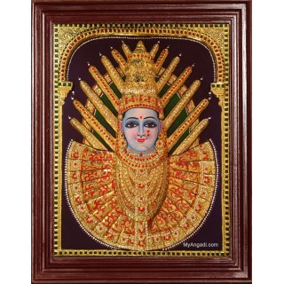 3D Renuka Devi Yellamma Tanjore Painting