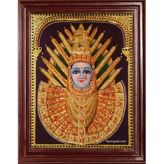 3D Renuka Devi Yellamma Tanjore Painting
