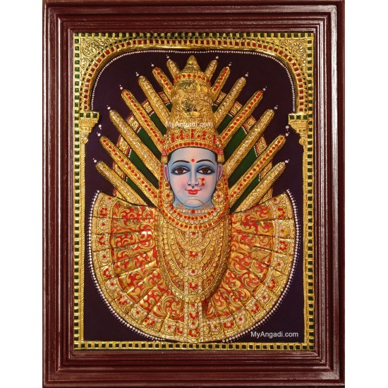3D Renuka Devi Yellamma Tanjore Painting 3D Renuka Devi Yellamma Tanjore Painting