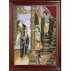 Butter Thief Krishna - Balaram - Yasodha Super Emboss Tanjore Painting