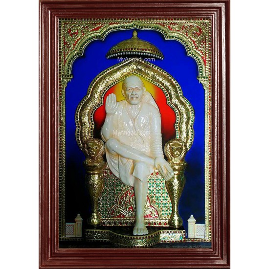 3D Sai Baba Tanjore Painting