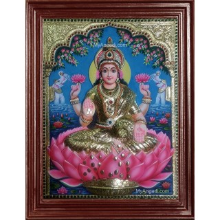 3D Gaja Lakshmi Tanjore Painting