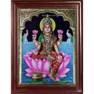 3D Gaja Lakshmi Tanjore Painting