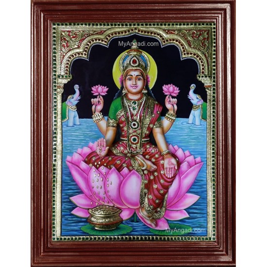 3D Gaja Lakshmi Tanjore Painting