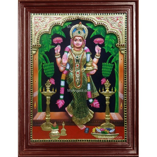 3D Graha Lakshmi - Vastu Laxmi Tanjore Painting 3D Graha Lakshmi - Vastu Laxmi Tanjore Painting