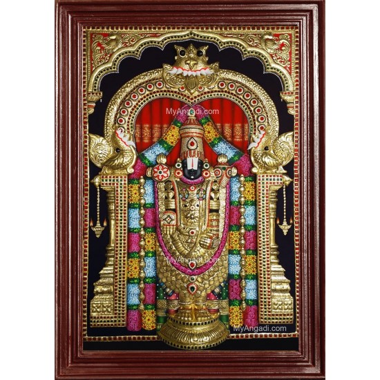 3D Tirupathi Venkateswara - Balaji Tanjore Painting